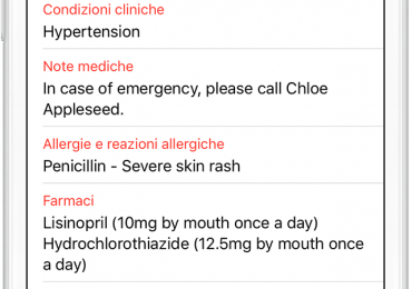 L'App "Cartella Clinica" sullo smartphone in caso di emergenza 1
