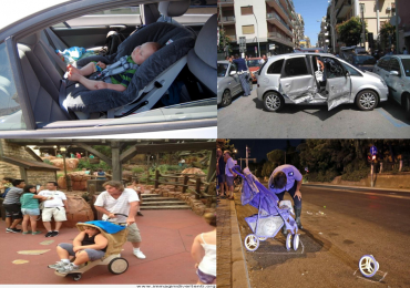 Aumento traumi bambini nel trasporto su seggiolini e passeggini