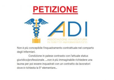 AADI, Petizione: infermieri fuori dal comparto Sanità!