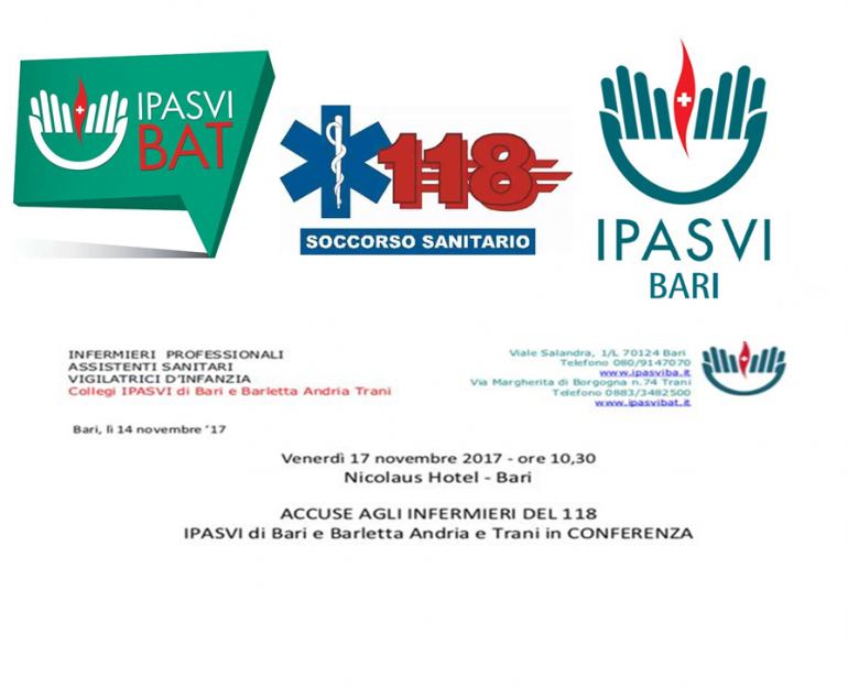 Conferenza 118 in Puglia: IPASVI BAT e Bari incontrano gli Infermieri