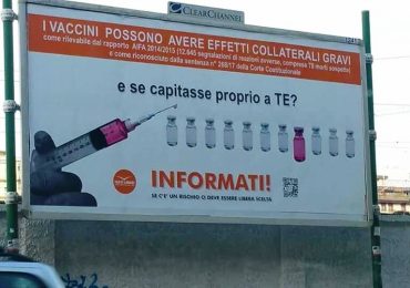 Bari, affisso enorme manifesto contro i vaccini: Lorenzin invia i Nas