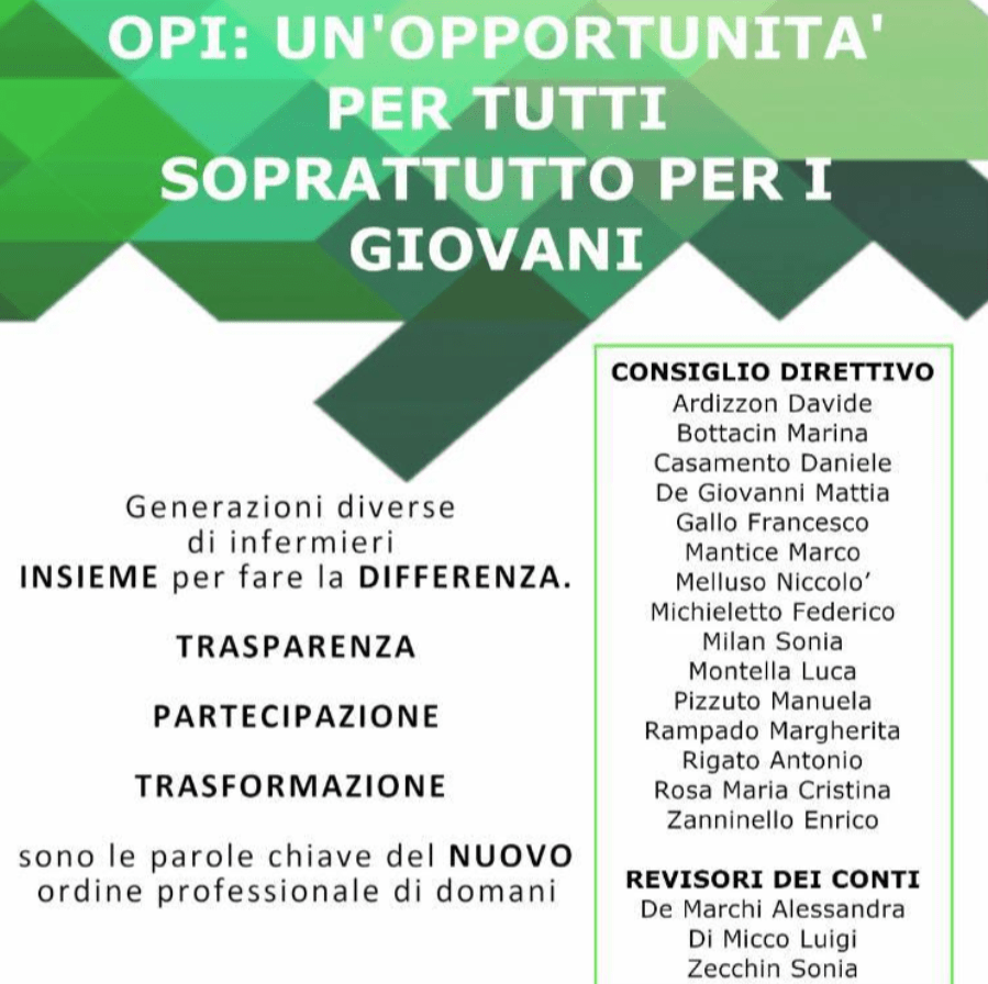 L'Opi di Venezia si rinnova con la lista di giovani infermieri "Lista 3"