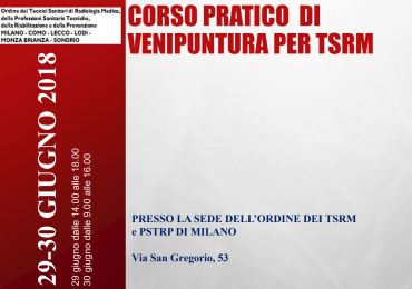 L'Ordine dei TSRM di Milano organizza un "corso di venipuntura abilitante"