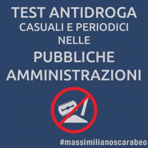 Test antidroga per tutti i politici: la proposta del consigliere del Molise Massimiliano Scarabeo