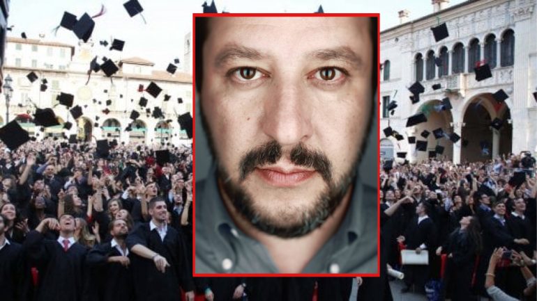 Salvini: “Aboliamo il valore legale delle lauree”