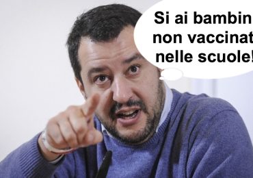 Salvini scrive al ministro delle Salute:”Dico si ai bambini non vaccinati nelle scuole”
