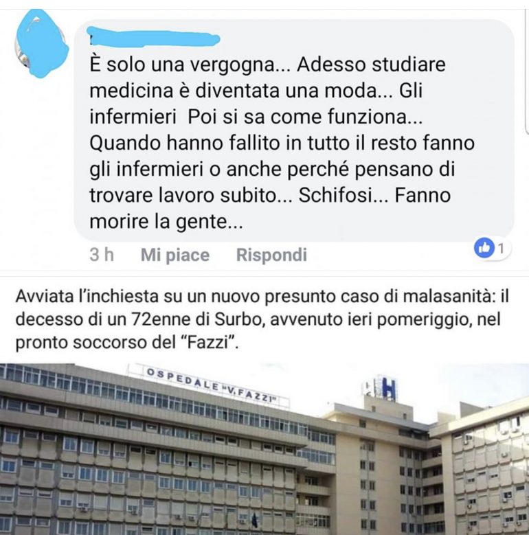 Insulti agli infermieri per un presunto caso di malasanità: OPI Lecce agirà per vie legali a tutela d