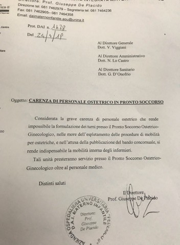 Caos Sanità in Campania: infermieri costretti a fare da tappabuchi perchè mancano le ostetriche