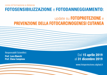 Fad Ecm gratuito per infermieri "Fotosensibilizzazione e fotodanneggiamento: update su fotoprotezione e prevenzione della fotocarcinogenesi cutanea"