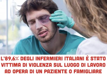 L’89,6% degli infermieri italiani è stato vittima di violenza sul luogo di lavoro ad opera di un paziente o famigliare