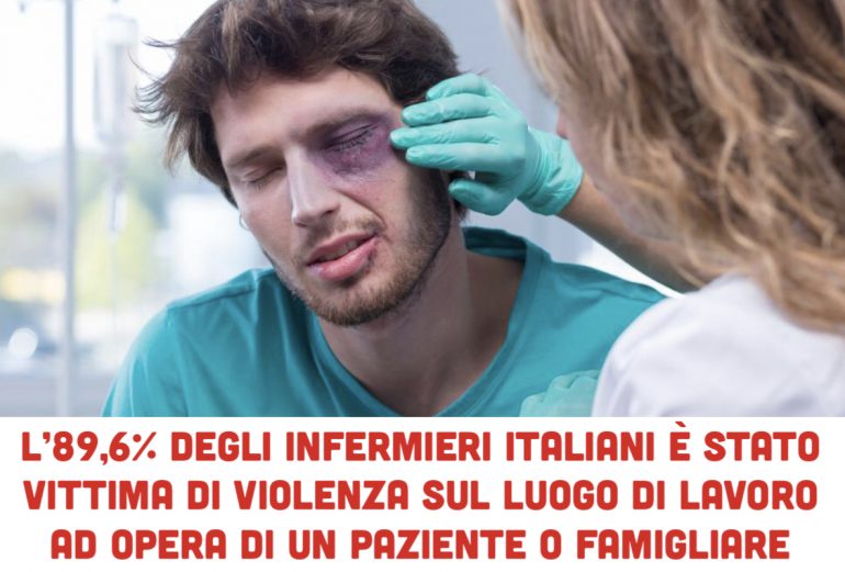 L’89,6% degli infermieri italiani è stato vittima di violenza sul luogo di lavoro ad opera di un paziente o famigliare