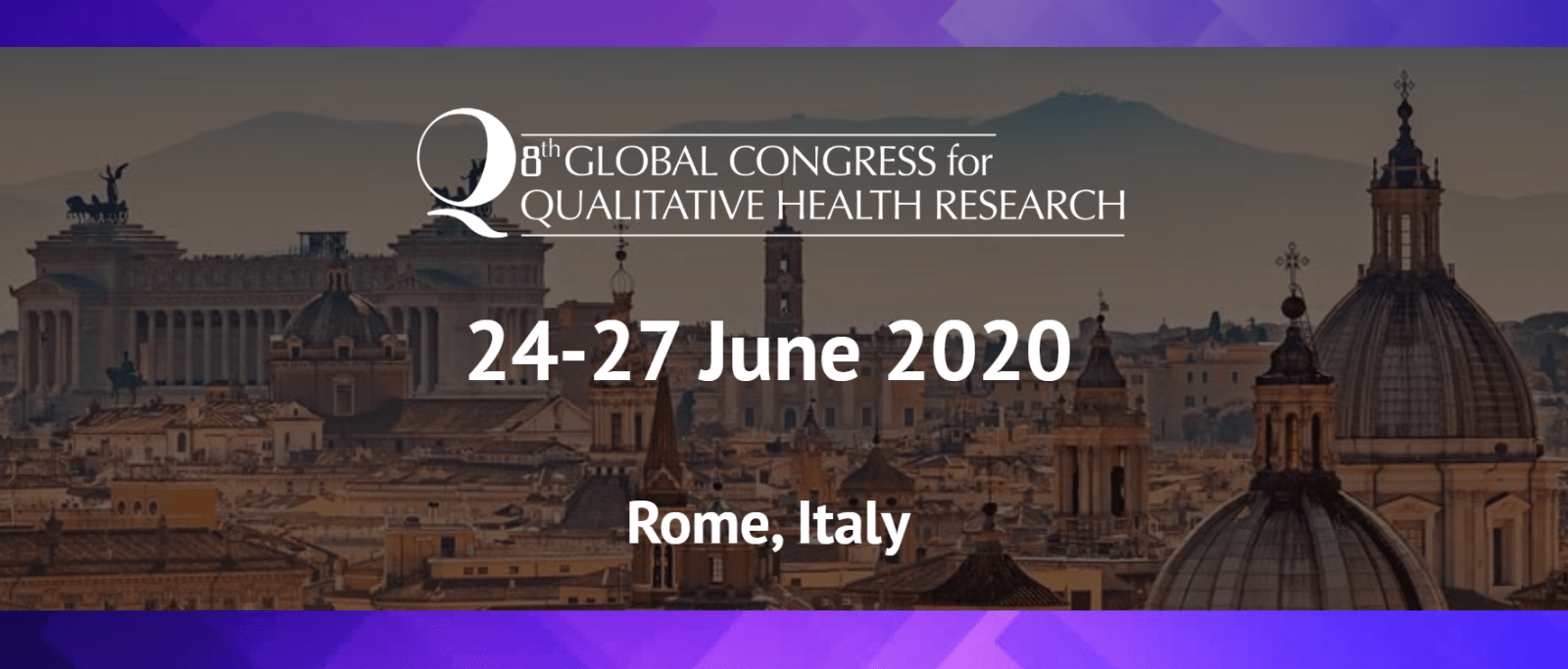 VIII Congresso mondiale sulla Ricerca qualitativa in Sanità a Roma dal 24 al 27 giugno