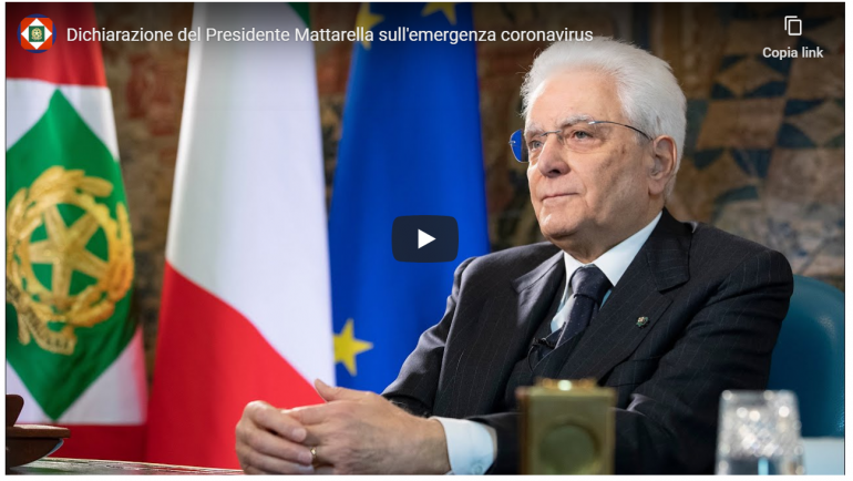 Coronavirus. Mattarella: «Servono condivisione, concordia e unità di intenti»