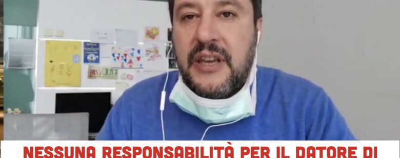 Nessuna responsabilità del datore di lavoro se i sanitari lavorano senza DPI: al Senato la proposta di Salvini