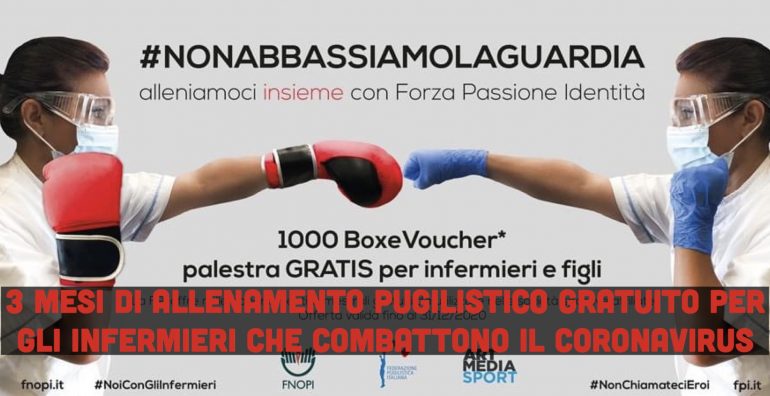 Tre mesi di allenamento pugilistico gratuito per gli infermieri che combattono il Coronavirus