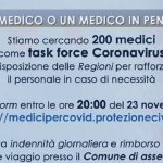 Coronavirus, la Protezione civile cerca 200 medici
