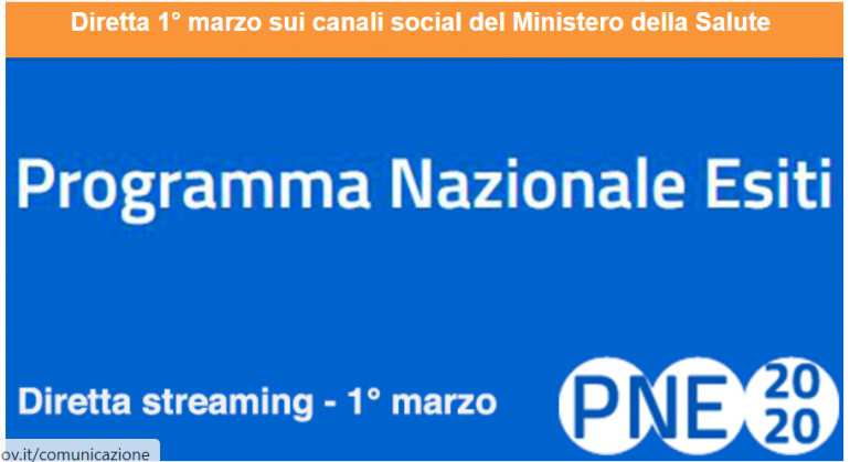 AGENAS - Diretta streaming 1° marzo: Presentazione del Programma Nazionale Esiti 2020