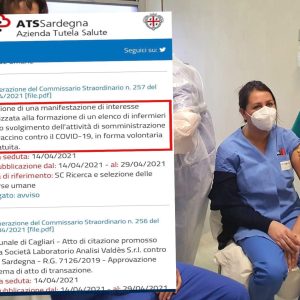 Vaccinazioni Covid-19: ATS Sardegna ricerca infermieri disposti a lavorare gratuitamente