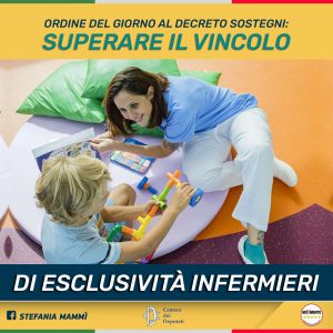 On. Stefania Mammì (M5S): superare il vincolo di esclusività per gli infermieri, anche per il bene dei minori disabili