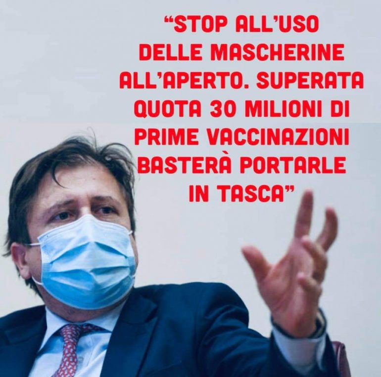 Sileri:”Stop alla mascherina all’aperto superate 30 milioni di prime dosi di vaccino” 2