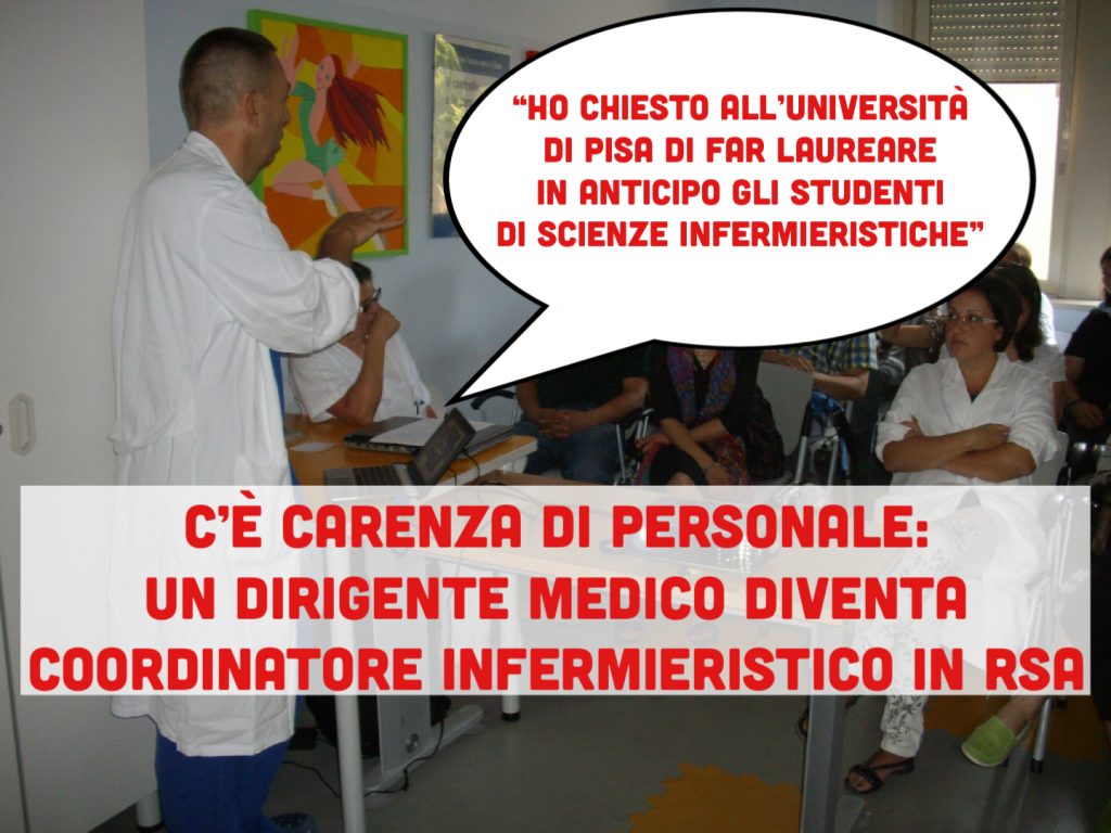 Manca personale in RSA: un dirigente medico diventa coordinatore infermieristico