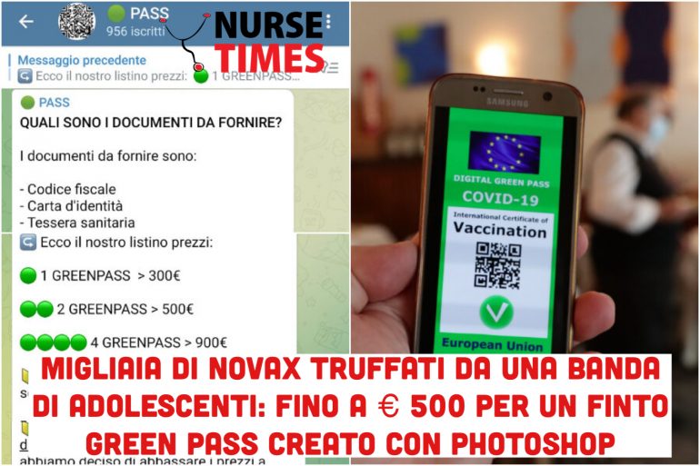 Migliaia di NoVax truffati sul web: € 500 per un Green Pass creato con Photoshop da una banda di ragazzini