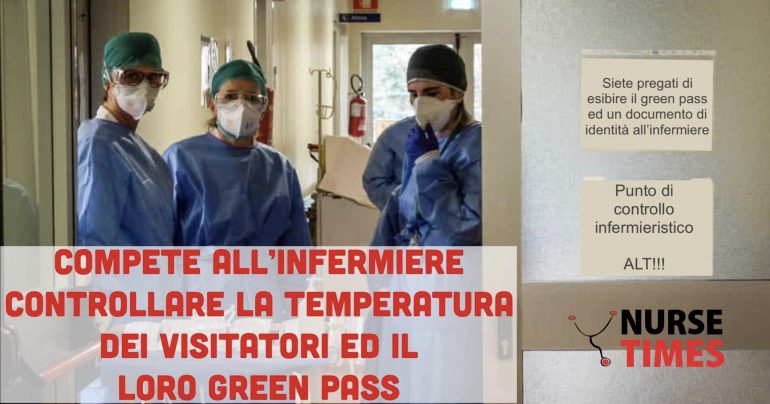 Green Pass in corsia: compete agli infermieri il controllo dei documenti e della temperatura dei visitatori