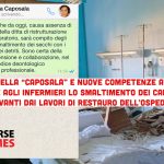 Mancano gli operai, il coordinatore “ordina”’agli infermieri lo smaltimento dei calcinacci per i lavori in sala operatoria