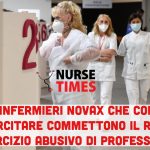 I sanitari NoVax che continuano a lavorare commettono il reato di esercizio abusivo di professione
