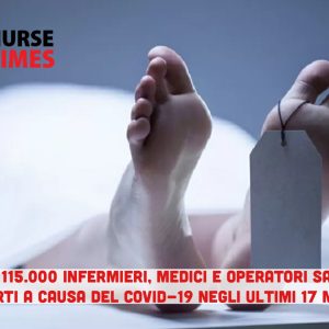 Covid-19: 115.000 infermieri, medici e operatori sanitari deceduti negli ultimi 17 mesi