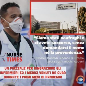 Crema: un piazzale dedicato agli infermieri venuti da Cuba durante la pandemia
