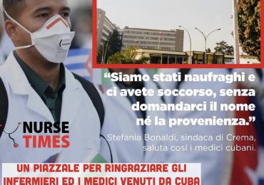 Crema: un piazzale dedicato agli infermieri venuti da Cuba durante la pandemia