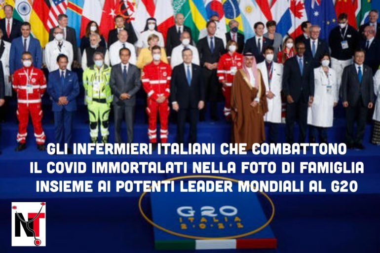 G20: gli infermieri italiani eroi inseriti nella foto di famiglia dei potenti mondiali