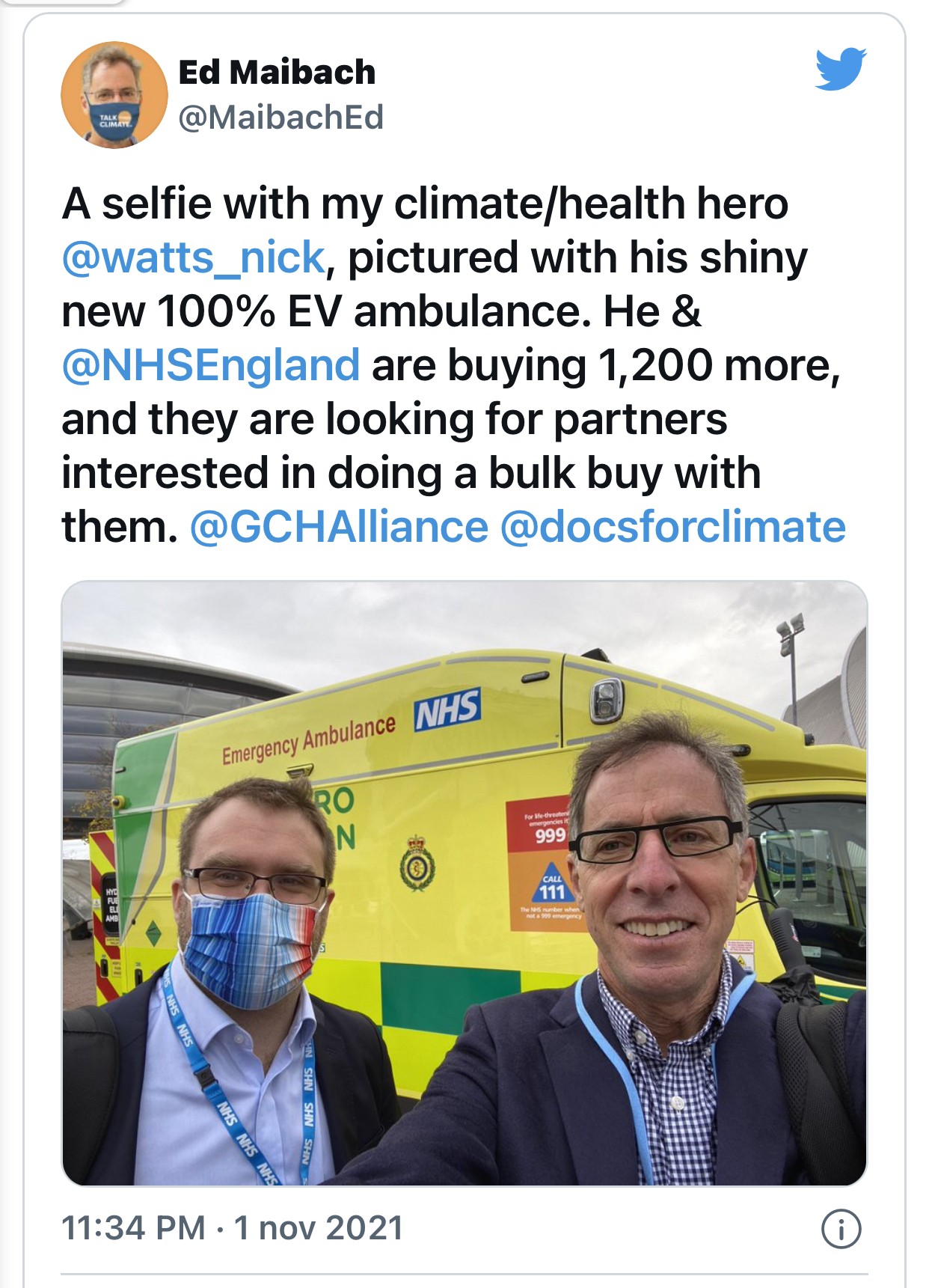 Climate Summit: presentata ambulanza ad idrogeno. Percorre 500 km con un pieno