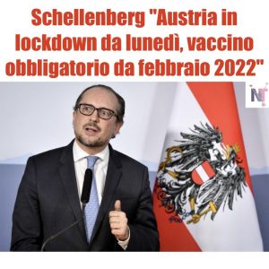 Covid. Austria in lockdown da lunedì, vaccino obbligatorio da febbraio 2022 