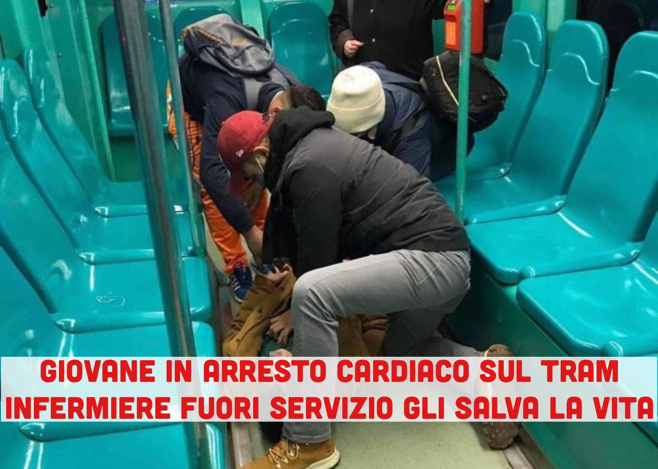 In arresto cardiaco sul tram: infermiere fuori servizio salva la vita ad un 25enne