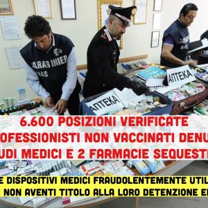 Controlli a tappeto dei NAS nelle strutture sanitarie: denunciati 135 infermieri e medici non vaccinati