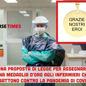 Covid-19: una proposta di legge per assegnare la medaglia d’oro agli infermieri che combattono la pandemia
