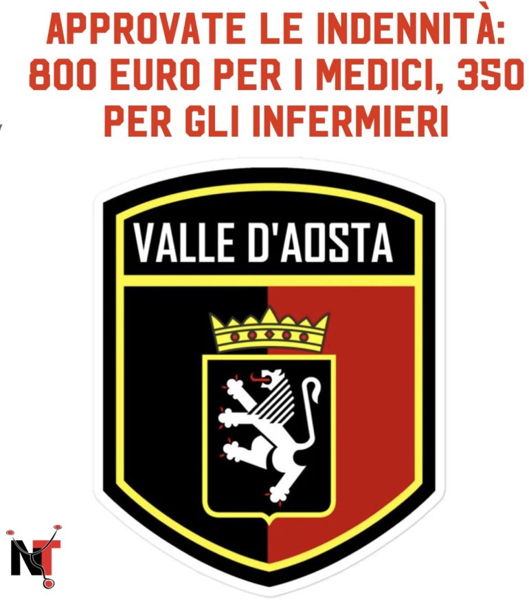 Valle d'Aosta, 800 euro per i medici, 350 per gli infermieri: la commissione approva l'indennità