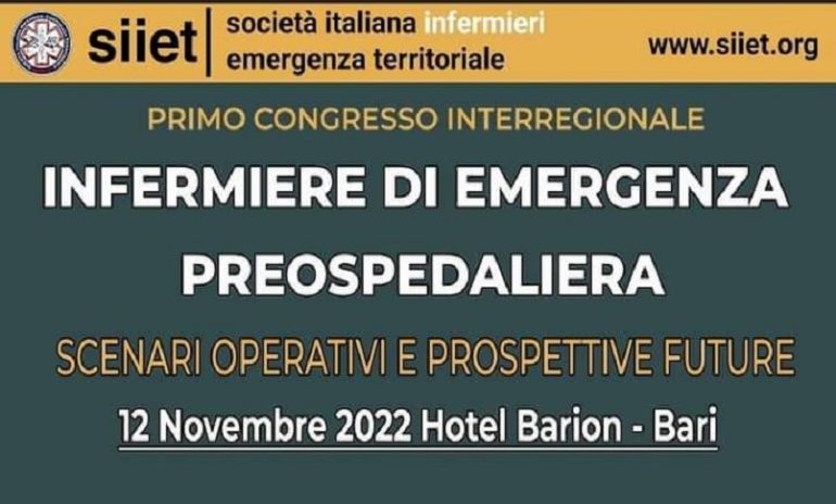 A Bari il primo congresso interregionale sull'infermiere di emergenza preospedaliera. Paolo Mariani (Siiet): "Importante occasione di confronto"
