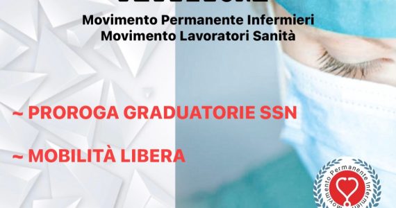 Proroga graduatorie concorsi per le aziende del SSN e mobilità libera per Infermieri, Oss e Professioni sanitarie. Firma la petizione