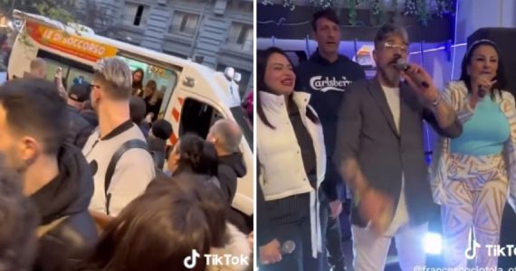 Incredibile a Napoli: ambulanza utilizzata per la festa di inaugurazione di un negozio