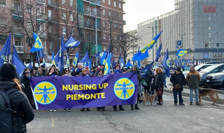 Piemonte, grande partecipazione di infermieri Nursing Up allo sciopero del 5 dicembre