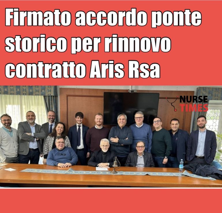 Firmato accordo ponte storico per rinnovo contratto Aris Rsa