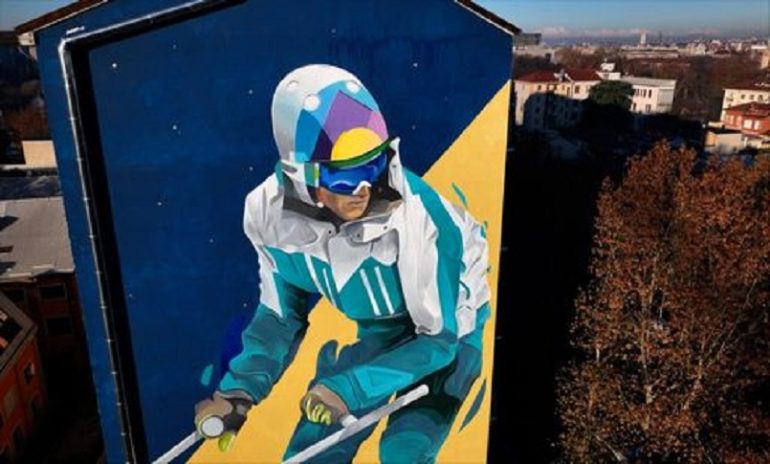 Milano, il murale "Limitless" sensibilizza su sport e lotta alla meningite