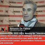 Rinnovo contratto 2022-2024. “Nursing Up al Governo: stanziare almeno 452 milioni, per il raddoppio dell’indennità specifica infermieristica”