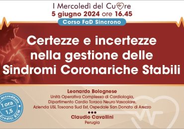 Corso Ecm (1,5 crediti) Fad: "Certezze e incertezze nella gestione delle sindromi coronariche stabili"