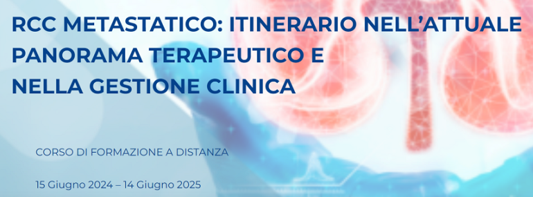 Corso Ecm (4 crediti) Fad gratuito per infermieri: "RCC metastatico: itinerario nell'attuale panorama terapeutico e nella gestione clinica"