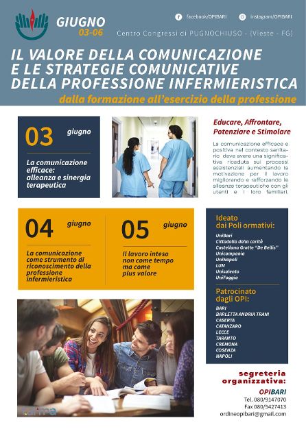 "Il valore della comunicazione e le strategie comunicative della professione infermieristica": seminario di tre giorni a Pugnochiuso 1