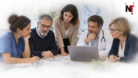 Infermieri e strutture complesse: équipe di professionisti sanitari riunita per programmare le attività del servizio.